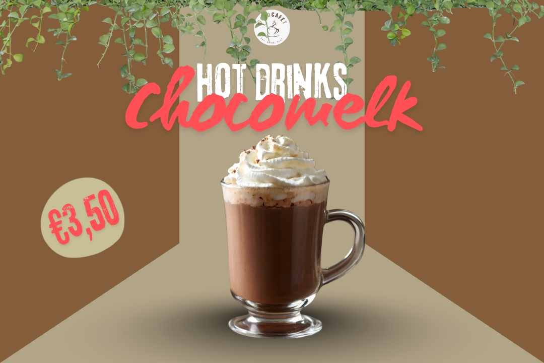 Warme chocomelk met slagroom